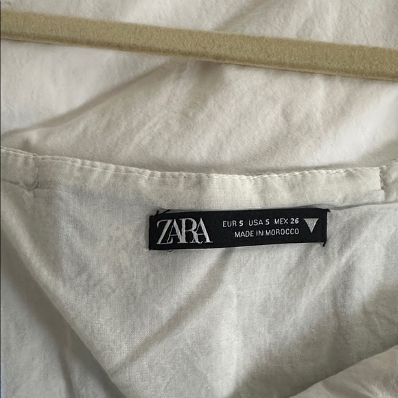 Zara Blue/White Floral Belted Mini Dress - Size Small - LIKE NEW - Picture 7 of 7